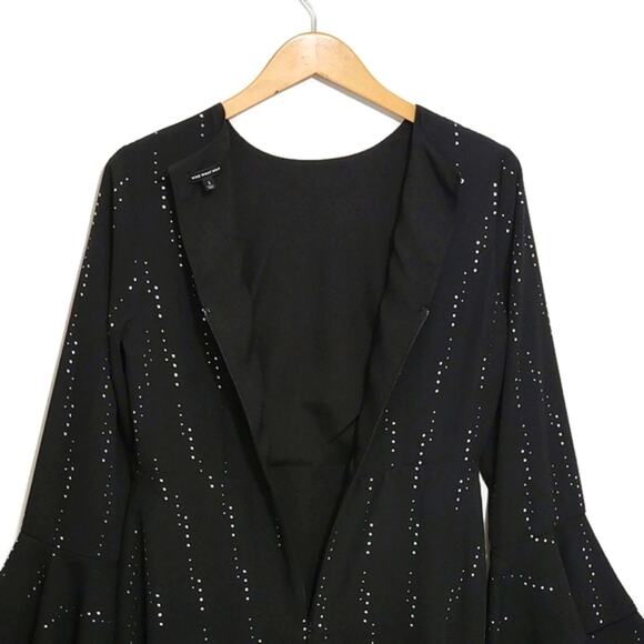 Who What Wear Black Midi Dress Crew Neck Bell Sleeve A Line Workwear Party S - Picture 11 of 16